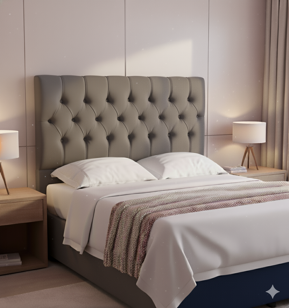 Cabeceira com painel ripado